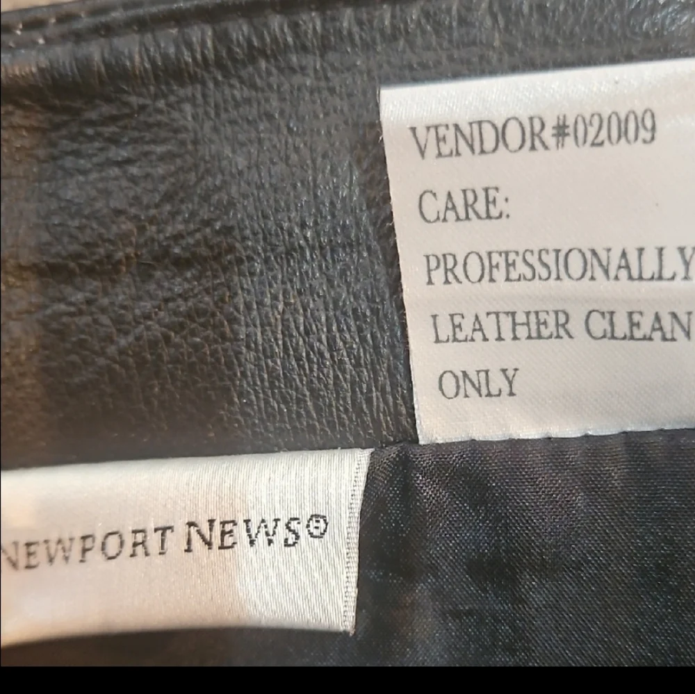 Newport News Black Genuine Leather Mini Skirt‎